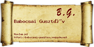 Babocsai Gusztáv névjegykártya