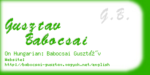 gusztav babocsai business card